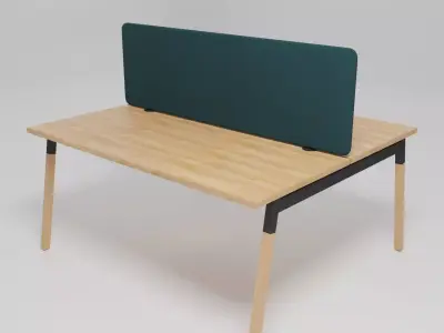 OGI W - Multiple wooden office desk with cable management - Free 3D model