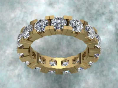 Tiffany Style Diamond Ring 3D print model