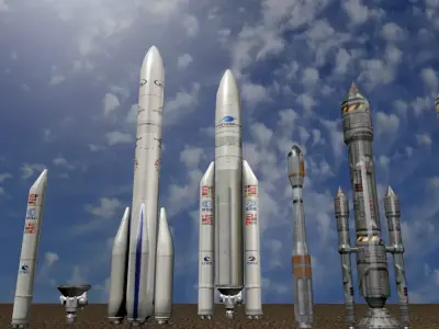 Rocket Modular Pack Low-poly 3D model