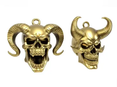 Monstrous Skulls Pendants 3D print model