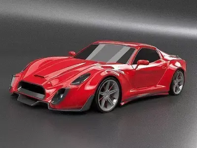Retrone sportscar concept 3D model