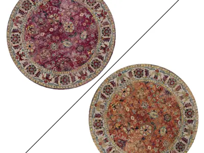 Round Rug Set 277 3D model