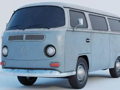 Volkswagen kombi 1973 3D model