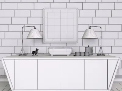 Decorative set Gold 3D model