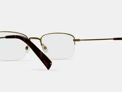 Armando Eyeglasses in Polished Gold 3D model