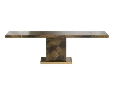BURL WOOD BRASS TABLE 3D model