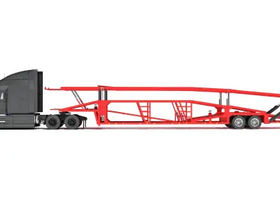 Car Hauler Trailer Semi Truck  3D model