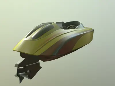 Speed Boat Low-poly 3D model