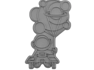 Balloon Astronaut Neon Sign 3D model purchase