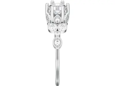 Design flower ring with stones  3D print model