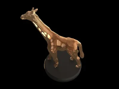 Parametric V Giraffe Low-poly 3D model