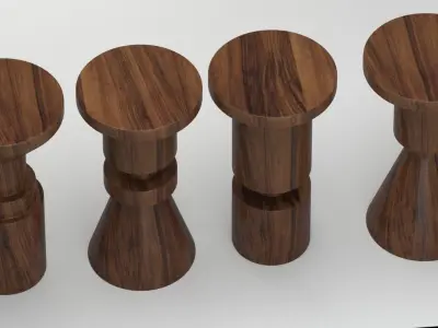 Anna Karlin Chess Bar Stools 3D model