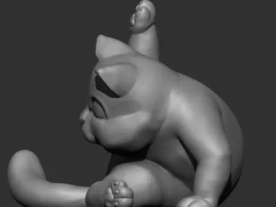 Cat Licking Butt 3D print model