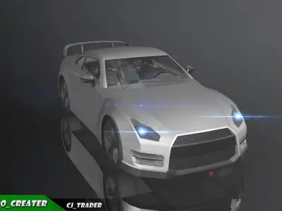 Low-poly Racing Spoiler Car 3D Model Low-poly 3D model