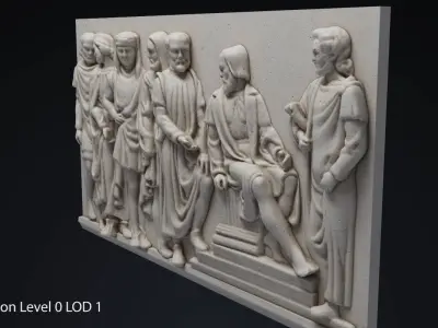 Bas Relief df2 Low-poly 3D model