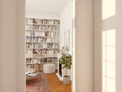 French Hallway and Reading  Room 3D model