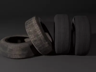 Tyre - Tyer - Low poly with LODS Low-poly 3D model