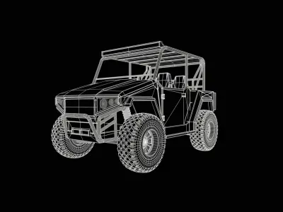 Side by Side Low-poly 3D model