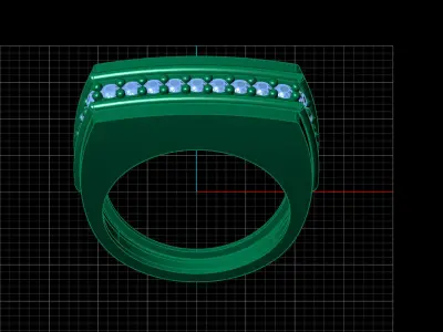 Print Ready STL 3DM  Gents Rings Diamond Men Ring  3D print model 179