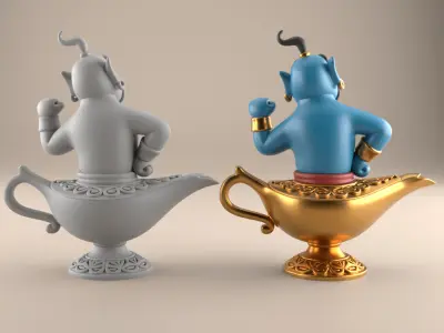 Fun Genie Lamp 3D STL File for Desk Decor Toys 9 3D print model