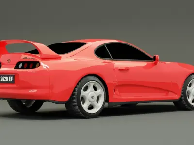TOYOTA SUPRA - Red Metallic 3D model