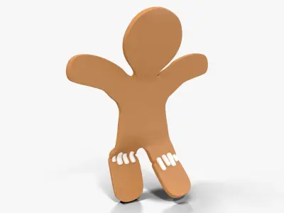 Gingerbread Man Rigged Low-poly 3D model