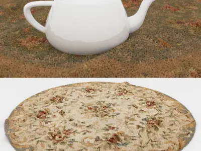 Round Rug Set 201 3D model
