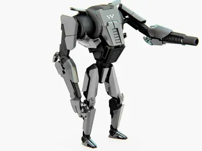 COMBAT DROID K-24 Rigged for Unreal Engine - Unity - MIXAMO 3D model
