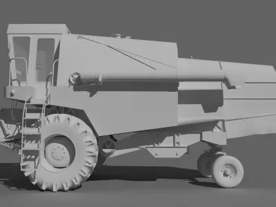 Harvester low poly model combine Low-poly 3D model