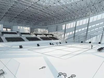 Indoor Tennis Arena 3D model