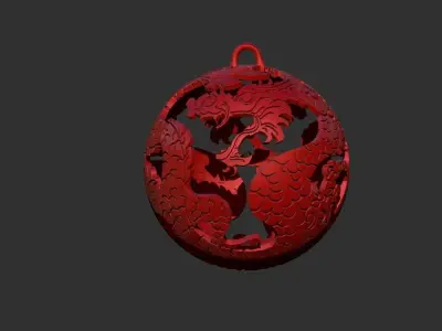 Christmas ball-dragon 3D print model