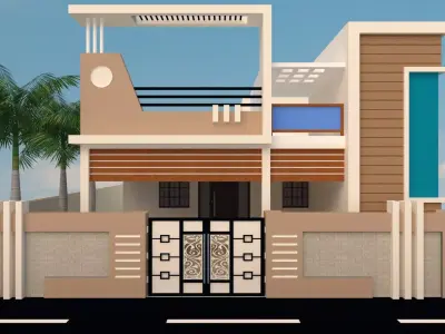 Portico Elevation Low-poly 3D model