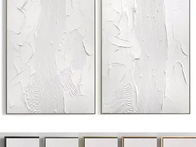 Plaster Two Photo Frame 270 Low-poly 3D model