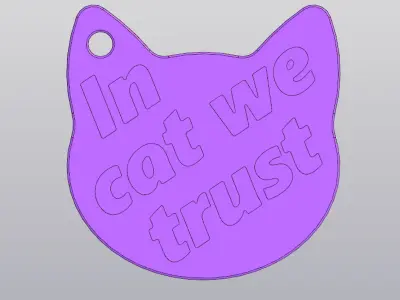 In cat we trust Keychain Free 3D print model