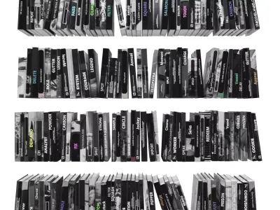 Books 150 pieces 3-2-2 Low-poly 3D model