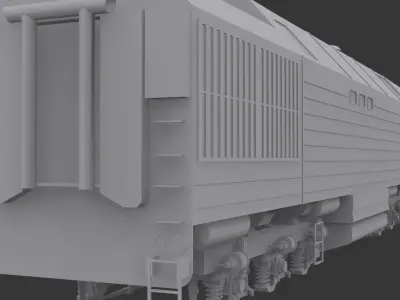 2TE25km diesel locomotive model Low-poly 3D model