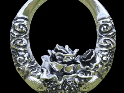 decorshelf octagon doorknob with roses 3D model