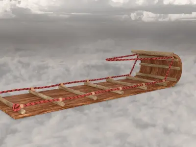 sled christmas  Low-poly 3D model