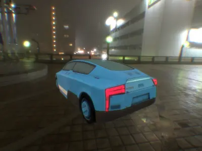 Sci-Fi Elysium Car Low-poly 3D model