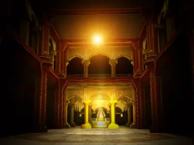sai baba temple interior  3D model