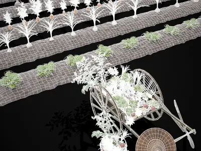 Crops and Wheelbarrow 3D Model Collection