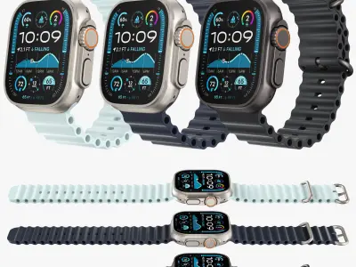 Apple Watch Ultra 2 All colors 3D model