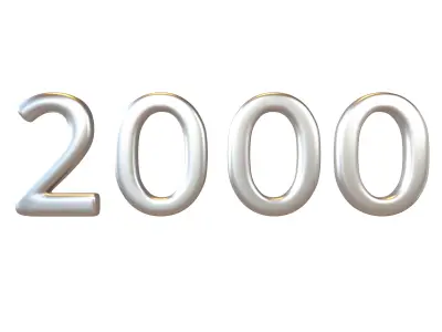 Year Number 2000 v1 003 Low-poly 3D model