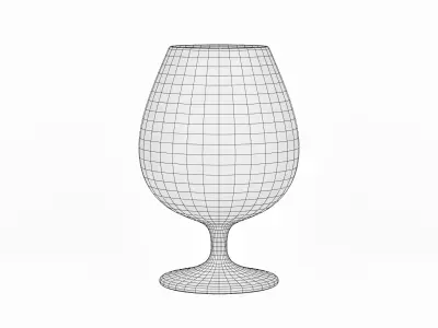 Cognac Balloon Glass Low-poly 3D model