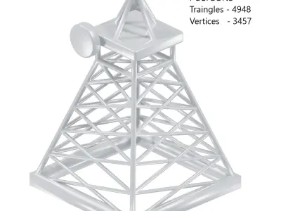 Games Telecom Mobile Tower Toy Low-poly 3D model
