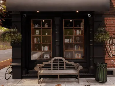 The book nook shop Low-poly 3D model