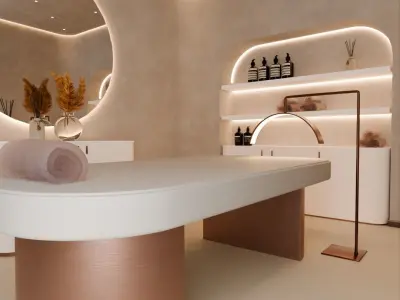 Luxury beauty salon massage room interior Free 3D model