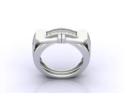Print Ready STL 3DM  Gents Rings Diamond Men Ring  3D print model 75