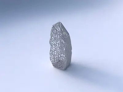 Vase bent rectangle with twisted lattice tiles 3D print model