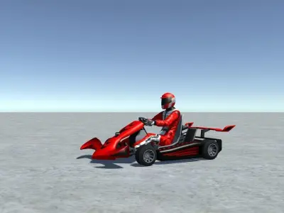 Low Poly Kart With Player 13 Low-poly 3D model